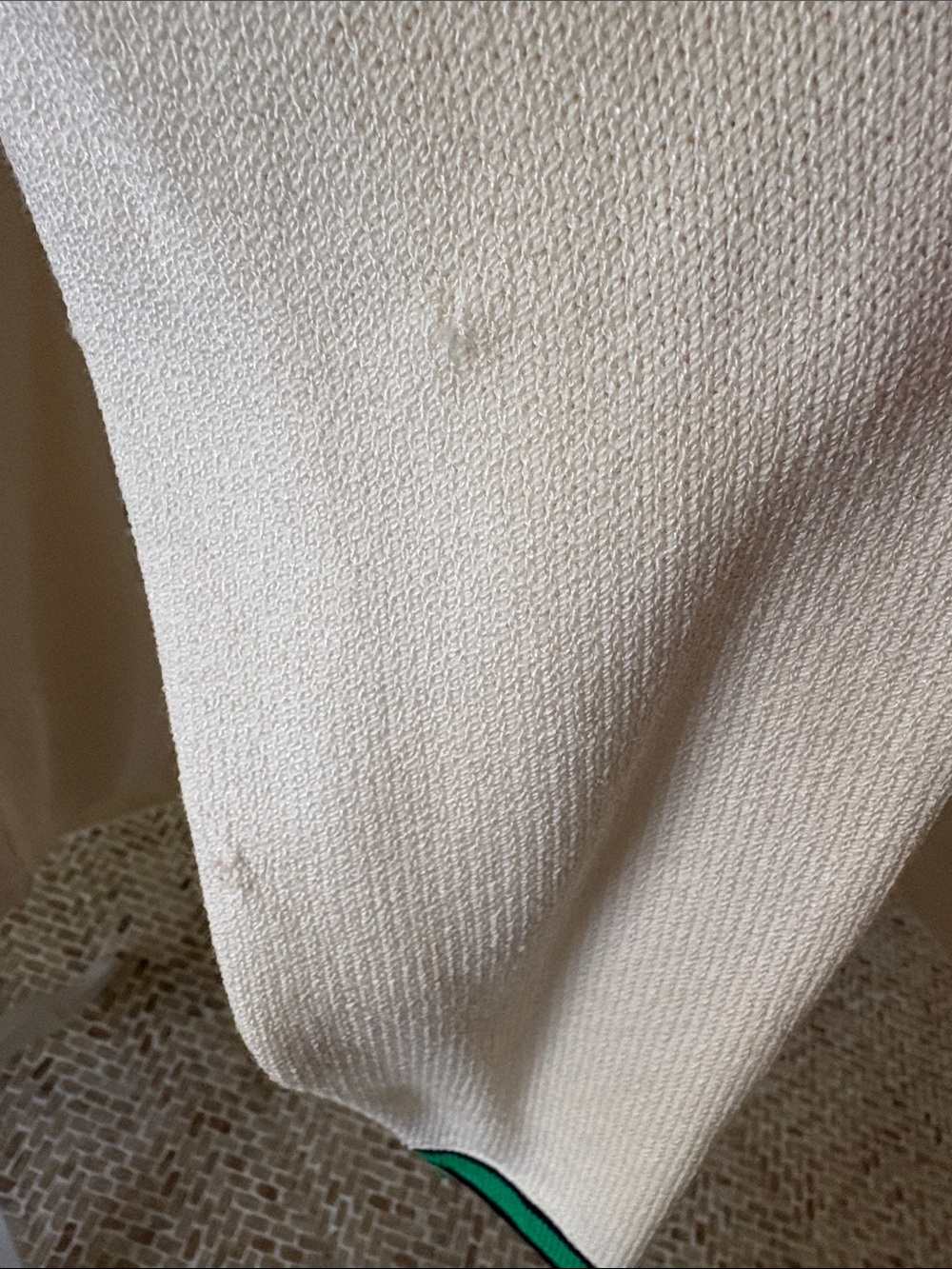 ST JOHN Cream Cardigan Sweater with Green & Black Trim - Picture 8 of 16